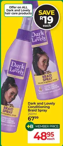 Dis-Chem Dark and Lovely Conditioning Braid Spray offer