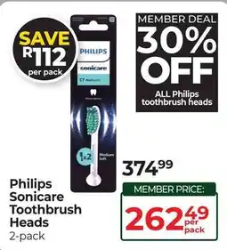 Dis-Chem Philips Sonicare Toothbrush Heads offer