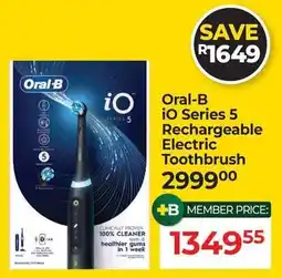 Dis-Chem Oral-B iO Series 5 Rechargeable Electric Toothbrush offer