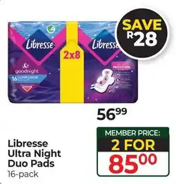 Dis-Chem Libresse Ultra Night Duo Pads offer