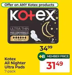 Dis-Chem Kotex All Nighter Ultra Pads offer