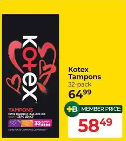 Dis-Chem Kotex Tampons offer