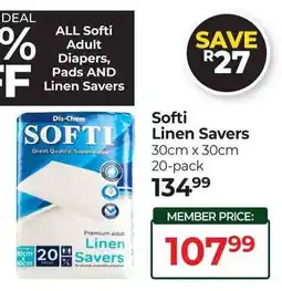 Dis-Chem Softi Linen Savers offer