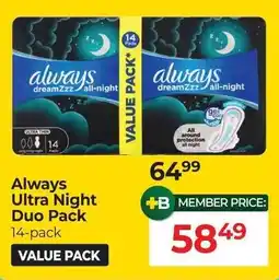 Dis-Chem Always Ultra Night Duo Pack offer