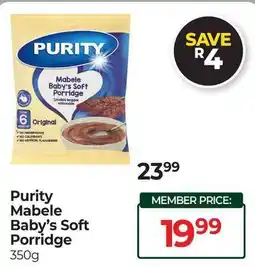 Dis-Chem Purity Mabele Baby's Soft Porridge offer