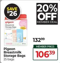 Dis-Chem Pigeon Breastmilk Storage Bags offer