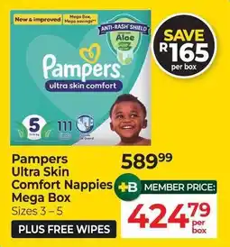 Dis-Chem Pampers Ultra Skin Comfort Nappies offer