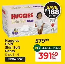 Dis-Chem Huggies Gold Skin Soft Pants offer