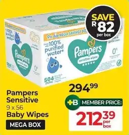 Dis-Chem Pampers Sensitive Baby Wipes offer
