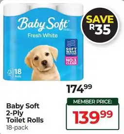 Dis-Chem Baby Soft 2-Ply Toilet Rolls offer