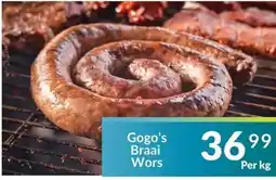 Super Save Gogo's Braai Wors offer