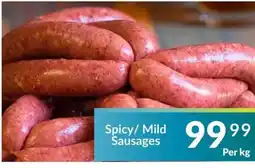 Super Save Spicy/ Mild Sausages offer