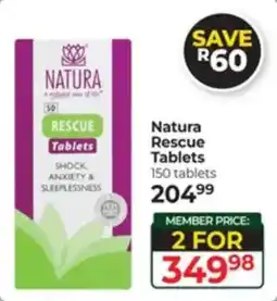 Dis-Chem Natura Rescue Tablets offer