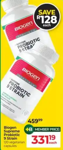 Dis-Chem Biogen Supreme Probiotic 9 Strain offer