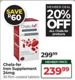 Dis-Chem Chela-fer Iron Supplement 24mg offer
