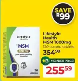 Dis-Chem Lifestyle Health MSM 1000mg offer