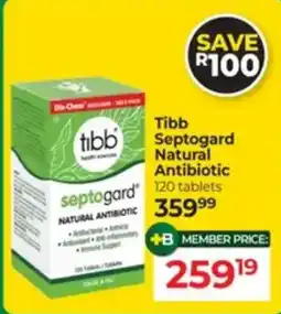 Dis-Chem Tibb Septogard Natural Antibiotic offer