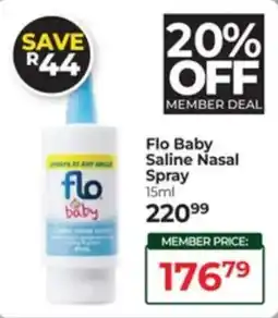 Dis-Chem Flo Baby Saline Nasal Spray offer