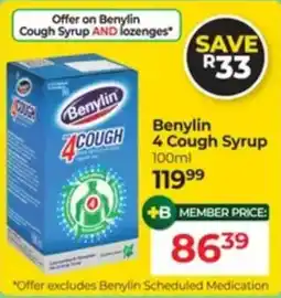Dis-Chem Benylin 4 Cough Syrup offer