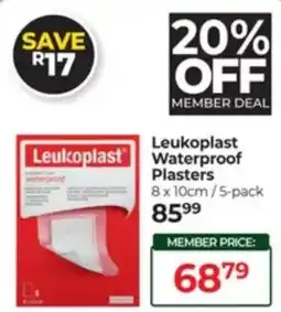 Dis-Chem Leukoplast Waterproof Plasters offer