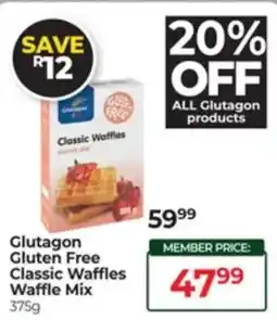 Dis-Chem Glutagon Gluten Free Classic Waffles Waffle Mix offer