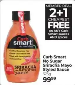 Dis-Chem Carb Smart No Sugar Sriracha Mayo Styled Sauce offer