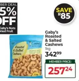 Dis-Chem Gaby's Roasted & Salted Cashews offer