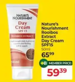 Dis-Chem Nature's Nourishment Day Cream SPF15 offer