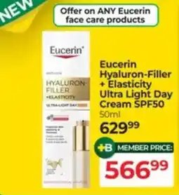 Dis-Chem Eucerin Hyaluron-Filler + Elasticity Ultra Light Day Cream SPF50 offer