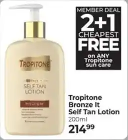 Dis-Chem Tropitone Bronze It Self Tan Lotion offer