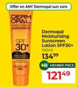 Dis-Chem Dermopal Moisturising Sunscreen Lotion SPF30+ offer