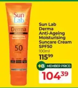 Dis-Chem Sun Lab Derma Anti-Ageing Moisturising Suncare Cream SPF50 offer