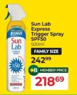 Dis-Chem Sun Lab Express Trigger Spray SPF50 offer