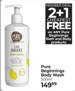 Dis-Chem Pure Beginnings Body Wash offer