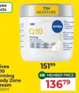 Dis-Chem Nivea Q10 Firming Body Zone Cream offer