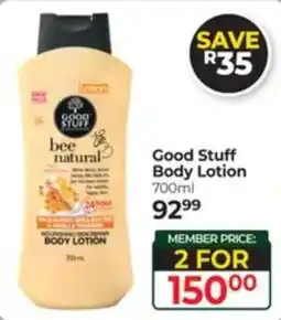 Dis-Chem Good Stuff bee natural Body Lotion offer