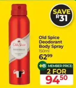 Dis-Chem Old Spice Deodorant Body Spray offer
