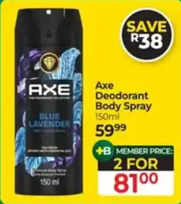 Dis-Chem Axe Deodorant Body Spray Blue Lavender offer