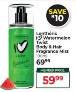 Dis-Chem Lenthéric I Love Watermelon Twist Body & Hair Fragrance Mist offer