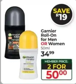 Dis-Chem Garnier Roll-On for Men OR Women offer