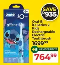 Dis-Chem Oral-B iO Series 2 Kids Rechargeable Electric Toothbrush offer