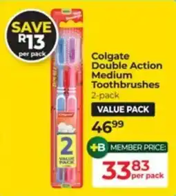 Dis-Chem Colgate Double Action Medium Toothbrushes offer