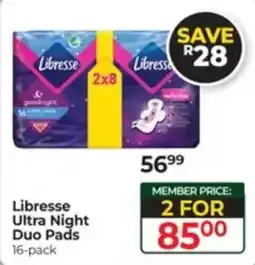 Dis-Chem Libresse Ultra Night Duo Pads offer
