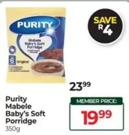 Dis-Chem Purity Mabele Baby's Soft Porridge offer
