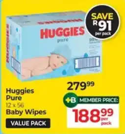 Dis-Chem Huggies Pure Baby Wipes offer