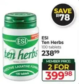 Dis-Chem ESI Ten Herbs offer