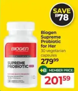 Dis-Chem Biogen Supreme Probiotic for Her offer