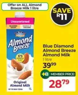 Dis-Chem Blue Diamond Almond Breeze Almond Milk offer