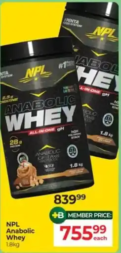 Dis-Chem NPL Anabolic Whey offer