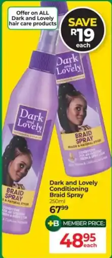 Dis-Chem Dark and Lovely Conditioning Braid Spray offer